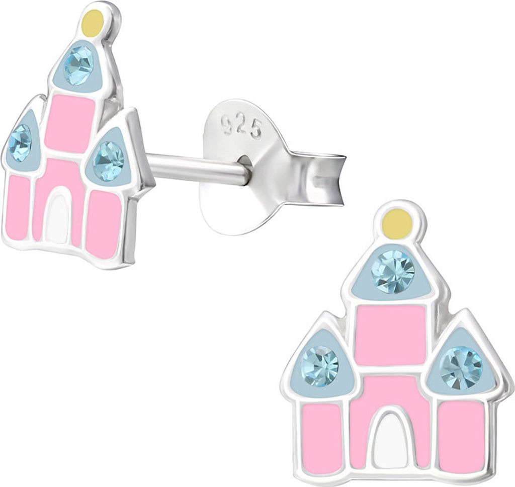 Kinder Ohrstecker Silber „Schloss / Märchenschloss“ Produktbild 