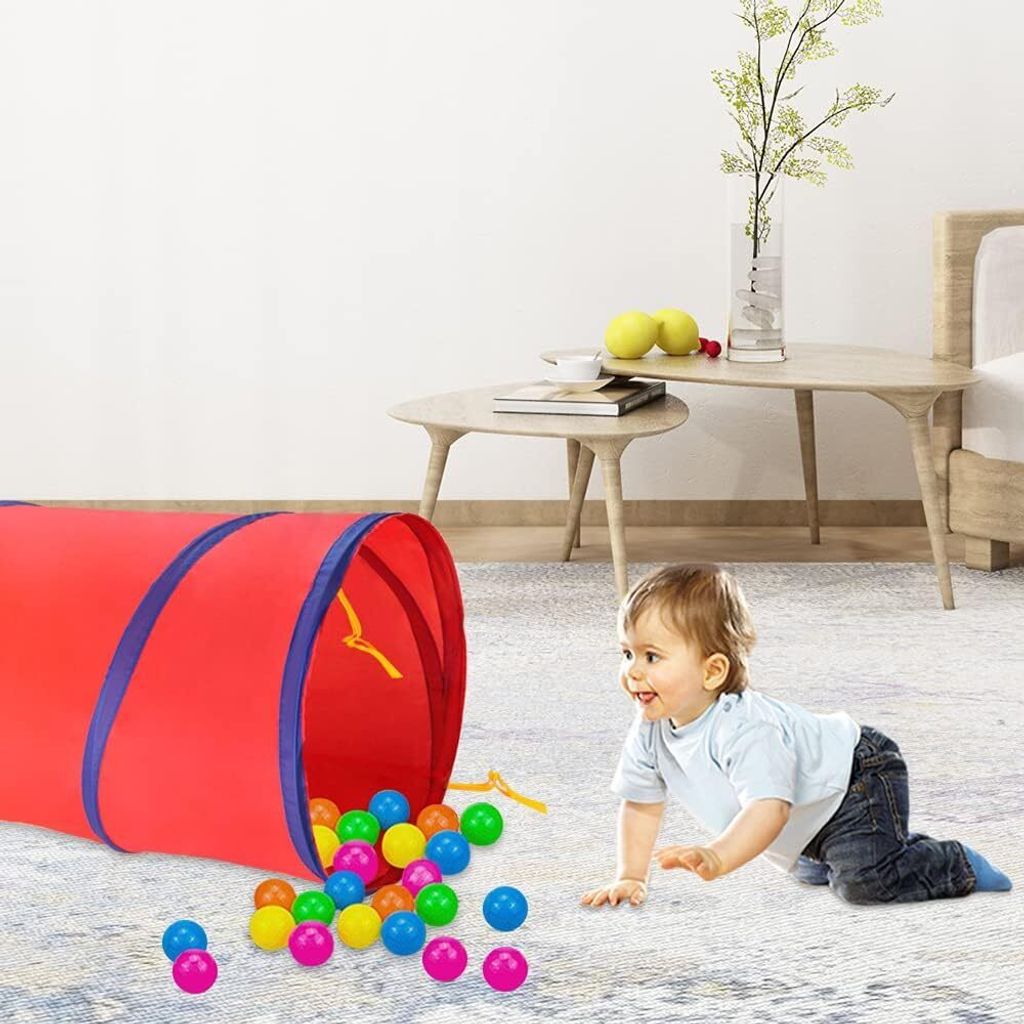 Krabbeltunnel Spieltunnel fur Kinder 183cm Pop Up Kinder Tunnel Baby Kriechtunnel mit Aufbewahrungstasche Tunnel Kinder ab 1 Jahr A