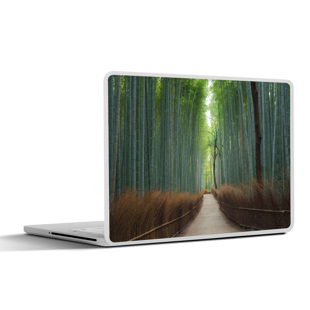 MuchoWow Laptop Aufkleber Sticker Cover Bambus - Weg - Wald 36.5x27.5 cm - Laptop-Sticker