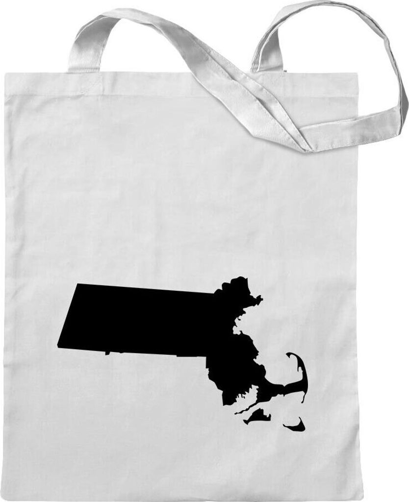 Kiwistar - Baumwolltasche - weiss - USA - Bundesstaat - Massachusetts - Tragetasche Stoffbeutel Umhängetasche Langer Henkel