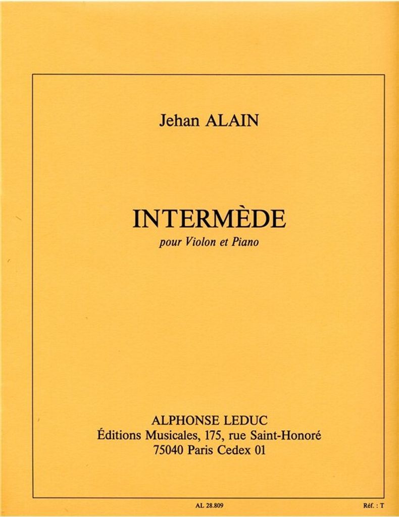 Alain J. Intermede Violon Et Piano