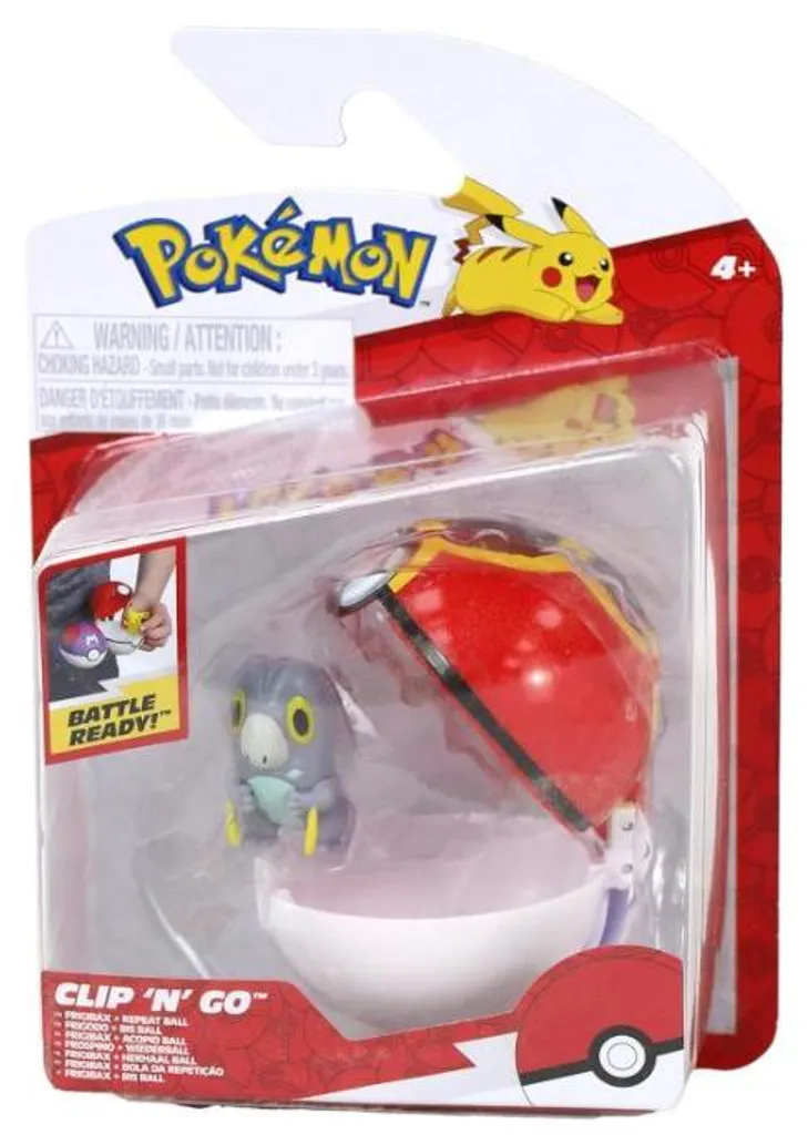 Figurine Pokémon Clip 'n' Go Frigibax avec Repeat Ball - Modèle PKW4153