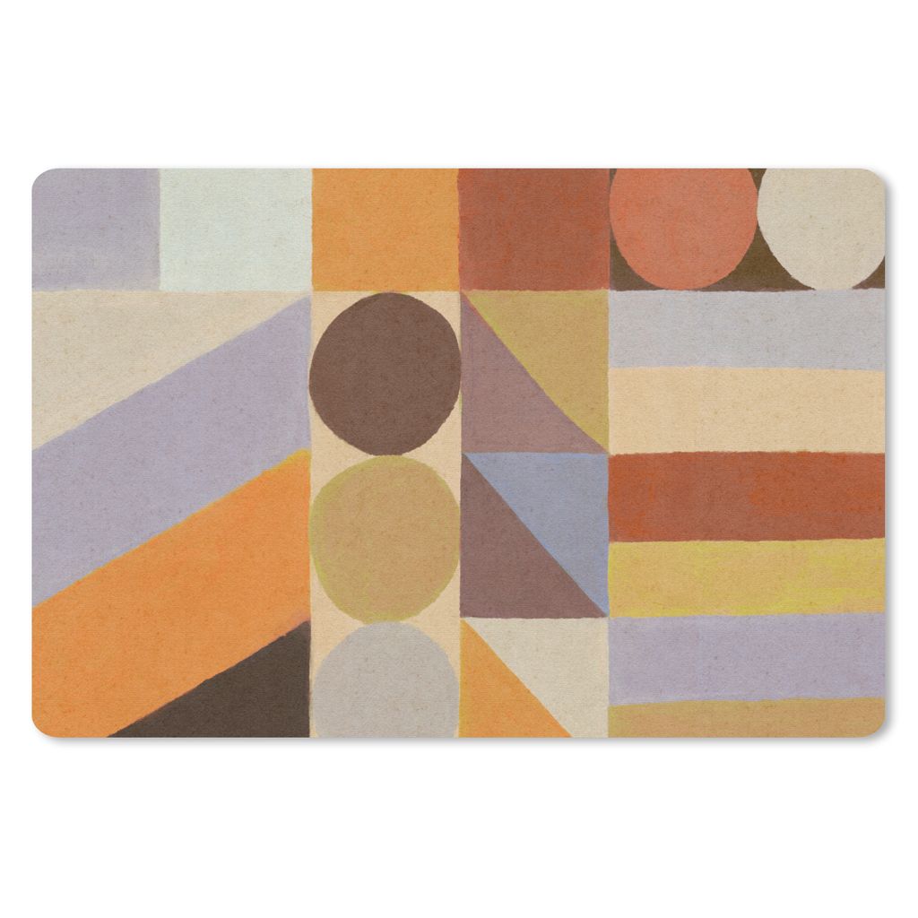 MuchoWow Mauspad Mousepad Geometrie - Formen - Farben - Pastell 27x18 cm - Mousepads - Maus Mat - Pad - Mausunterlage - Büroartikel - Desk Matten