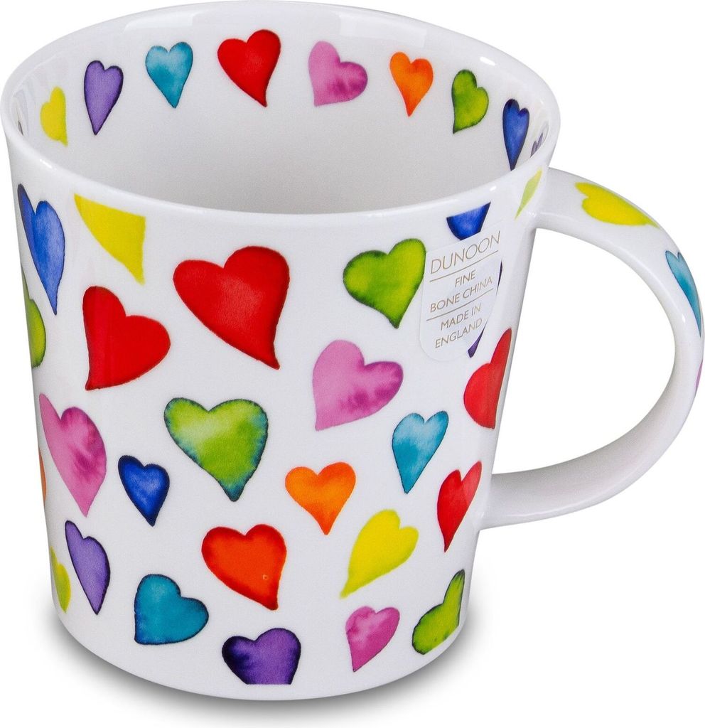 DUNOON Becher Cairngorm Warm Hearts 0,48l Fine Bone China Porzellan 480 ml Tasse