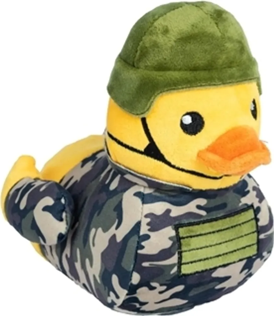 Peluche Fuzzyard Commanduck Anatra Soldato | Gioco Cane Resistente