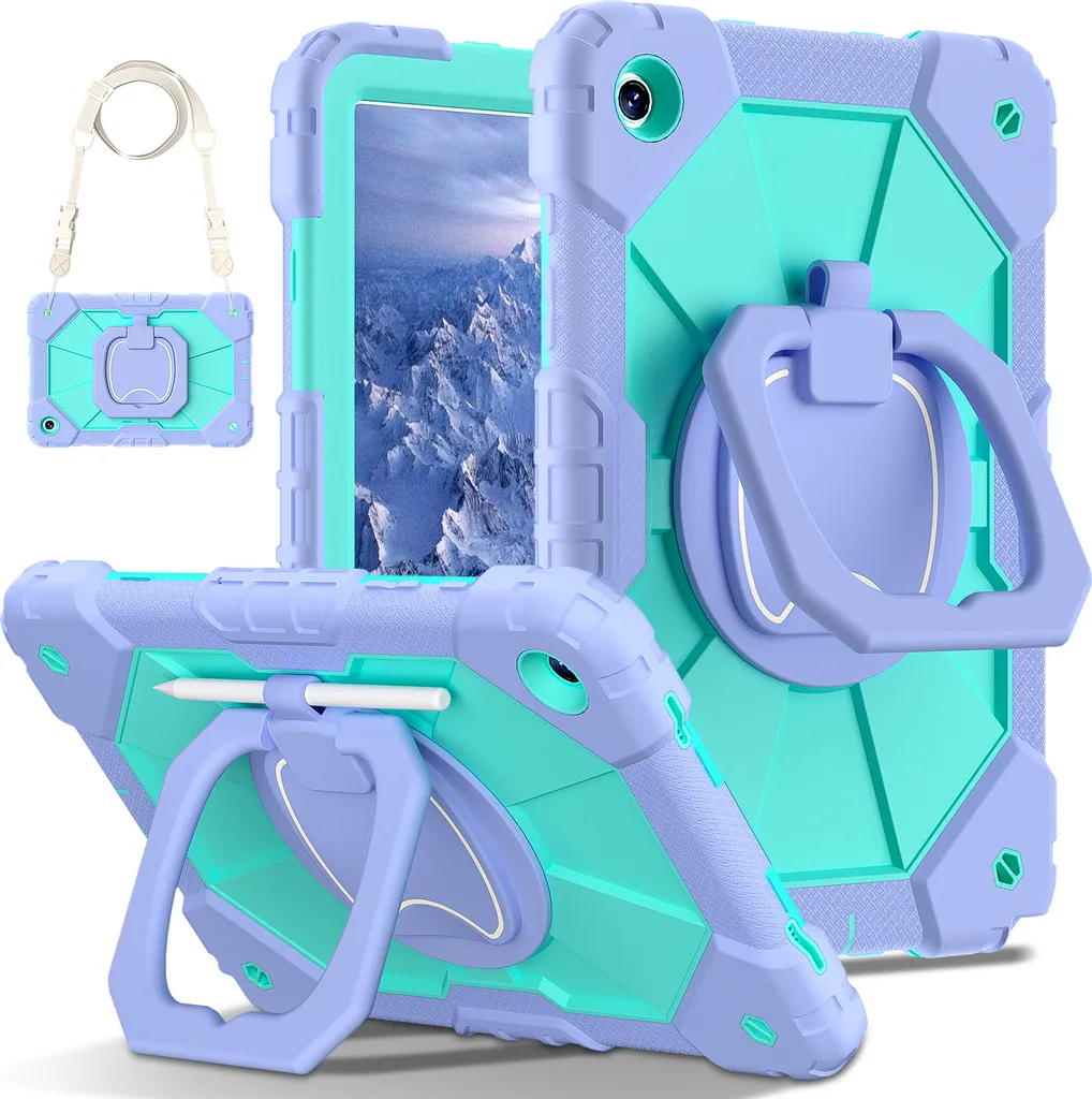 Cover Antiurto Samsung Tab A9+ Bambini con Maniglia e Tracolla Viola