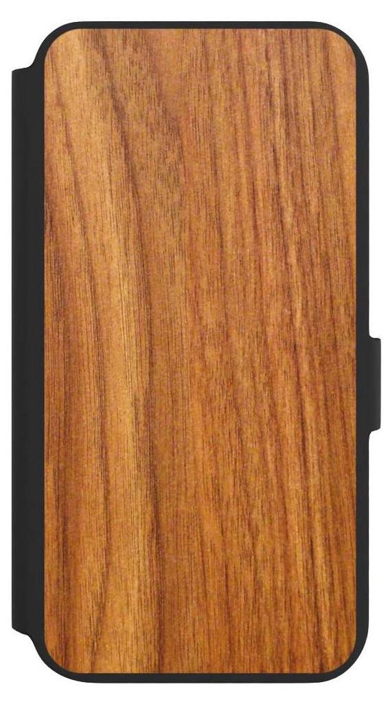 NIVOCASE Klapphülle für Samsung Galaxy S22+ Handyhülle aus Kunst Leder NIVOflip schwarz Holz Holzoptik Lärche