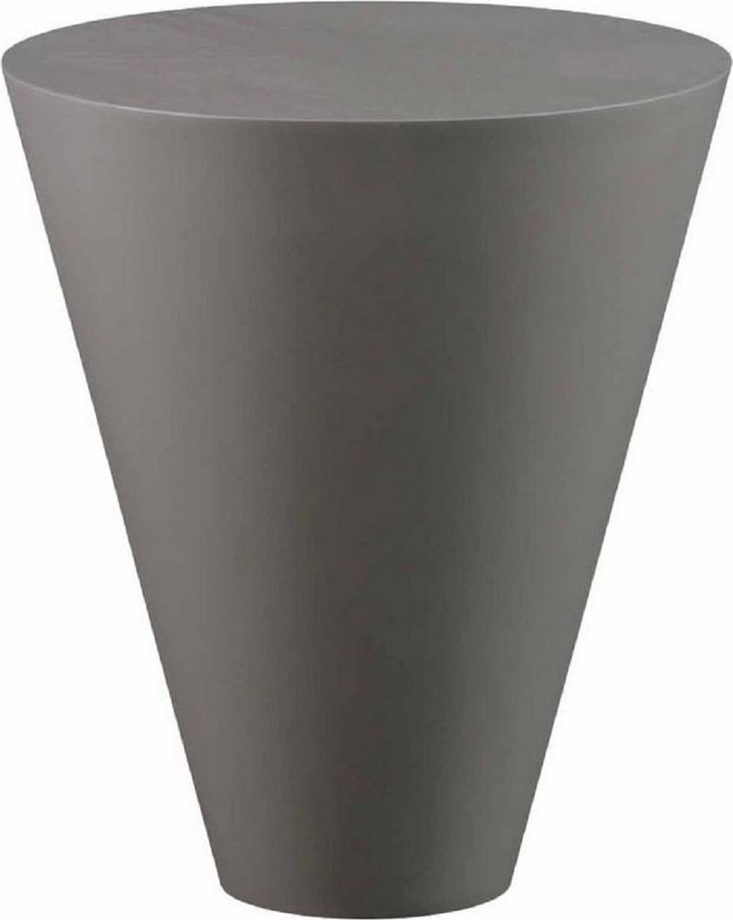 Casa Padrino Luxus Gartentisch Matt Grau Ø 51 x H. 60 cm - Runder Wetterbeständiger Beistelltisch - Garten Terrassen Tisch Möbel - Luxus Kollektion