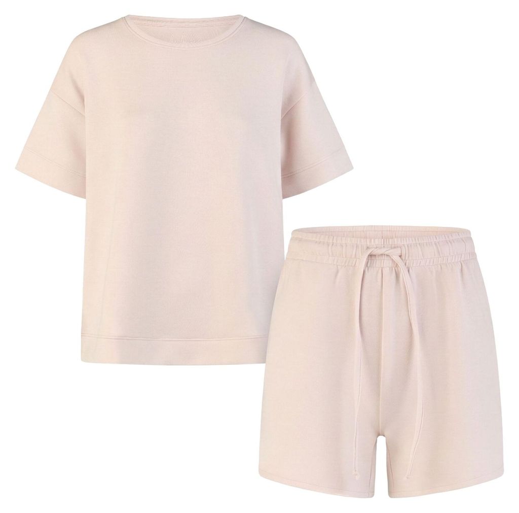 by Louise Damen Pyjama – Kurzarm Schlafanzug mit kurzer Hose, bequem & atmungsaktiv