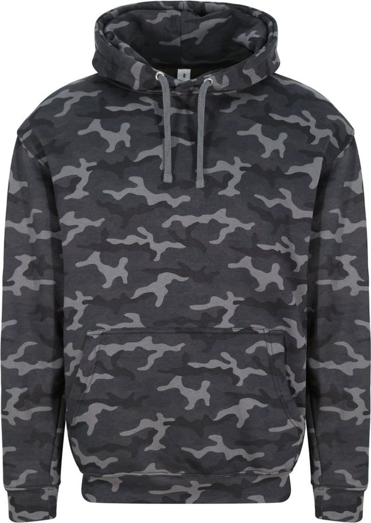 AWDis Herren Kapuzenpullover mit Tarnmuster RW6257 (XL) (Schwarz)