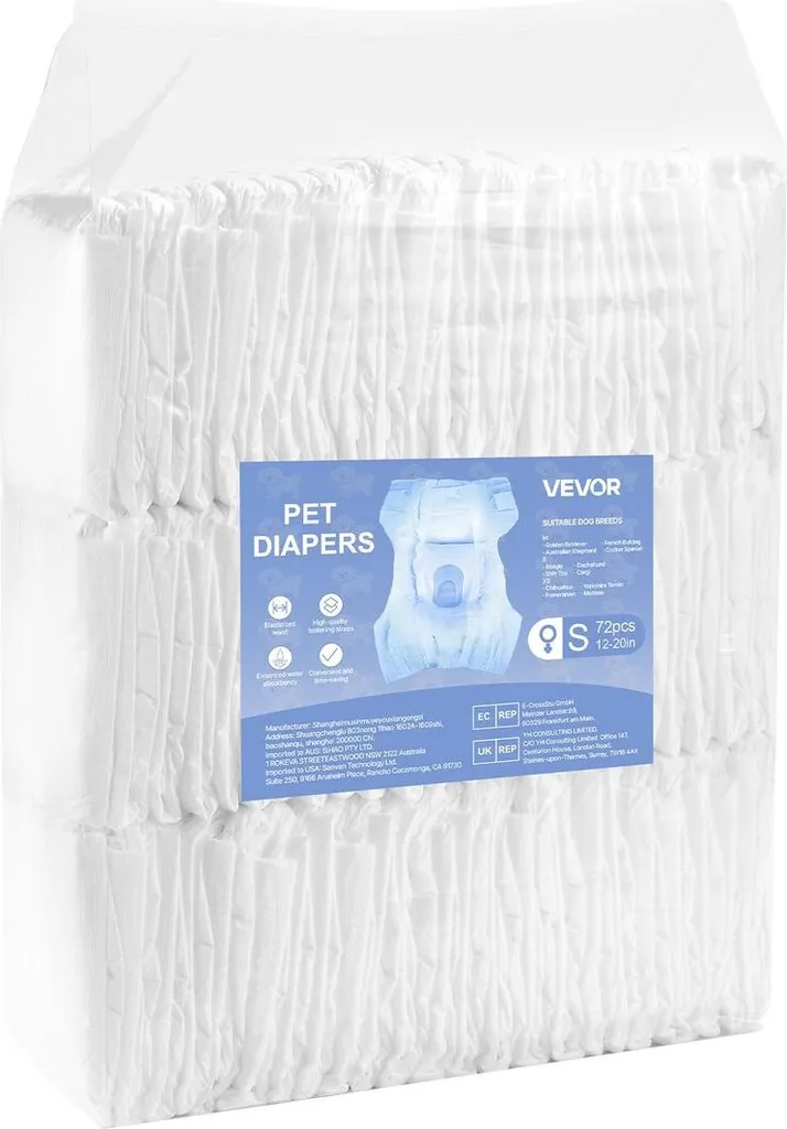 Couches jetables pour chiens super absorbantes Taille S Pack de 144 - 10
