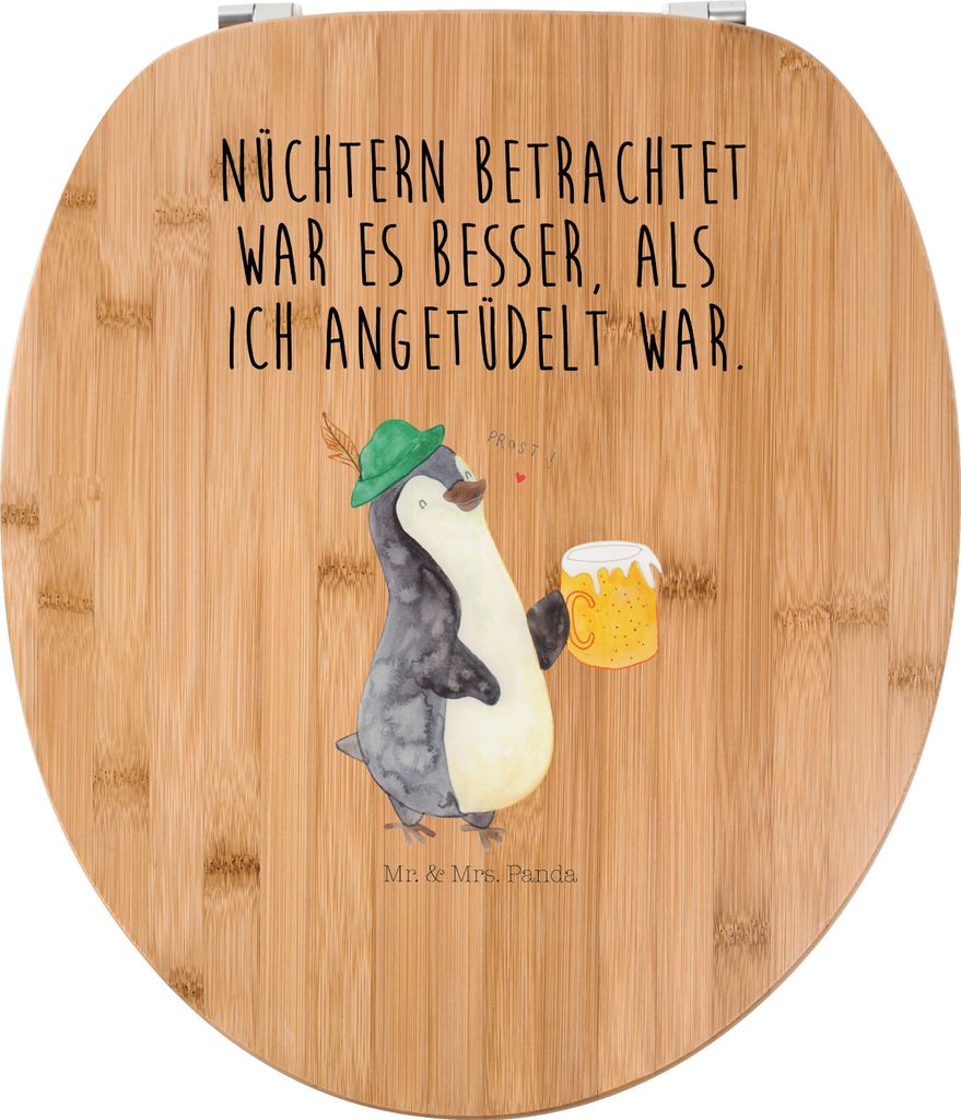 Mr. & Mrs. Panda Toilettendeckel Pinguin Bier - Transparent - Geschenk, , Klo-Deckel, Beschwippst, WC-Sitz, Angetüdelt, WC Sitz, Klodeckel, Pingui...