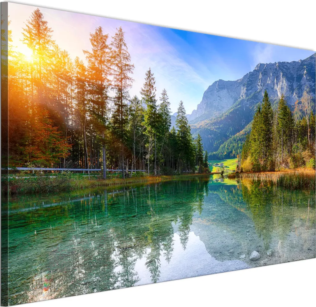 Quadro Moderno Soggiorno LUMASOUL 90x60 - Decorazione Parete Bosco