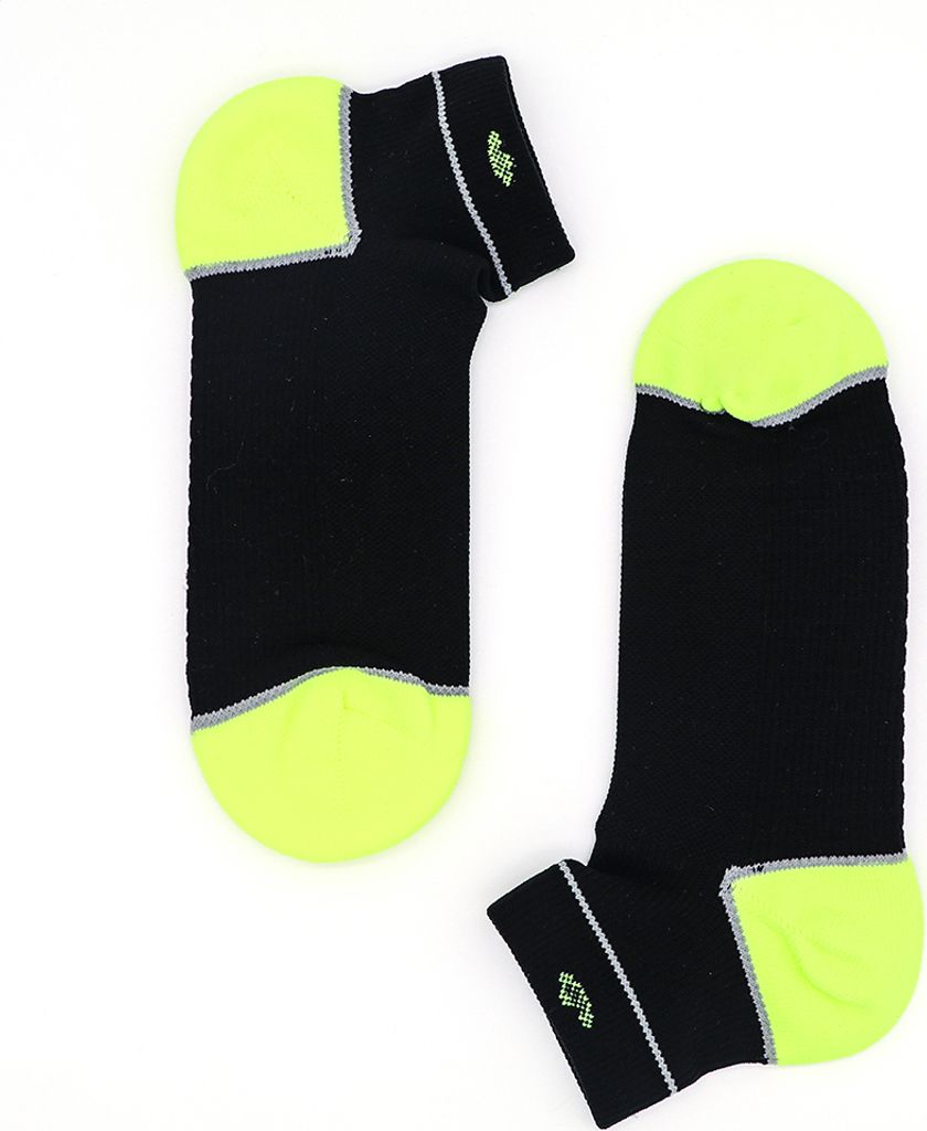 MEGAGROUP Quarter Kurzsocken 2 Paar schwarz hellgrün für Sport Gr. 35-39