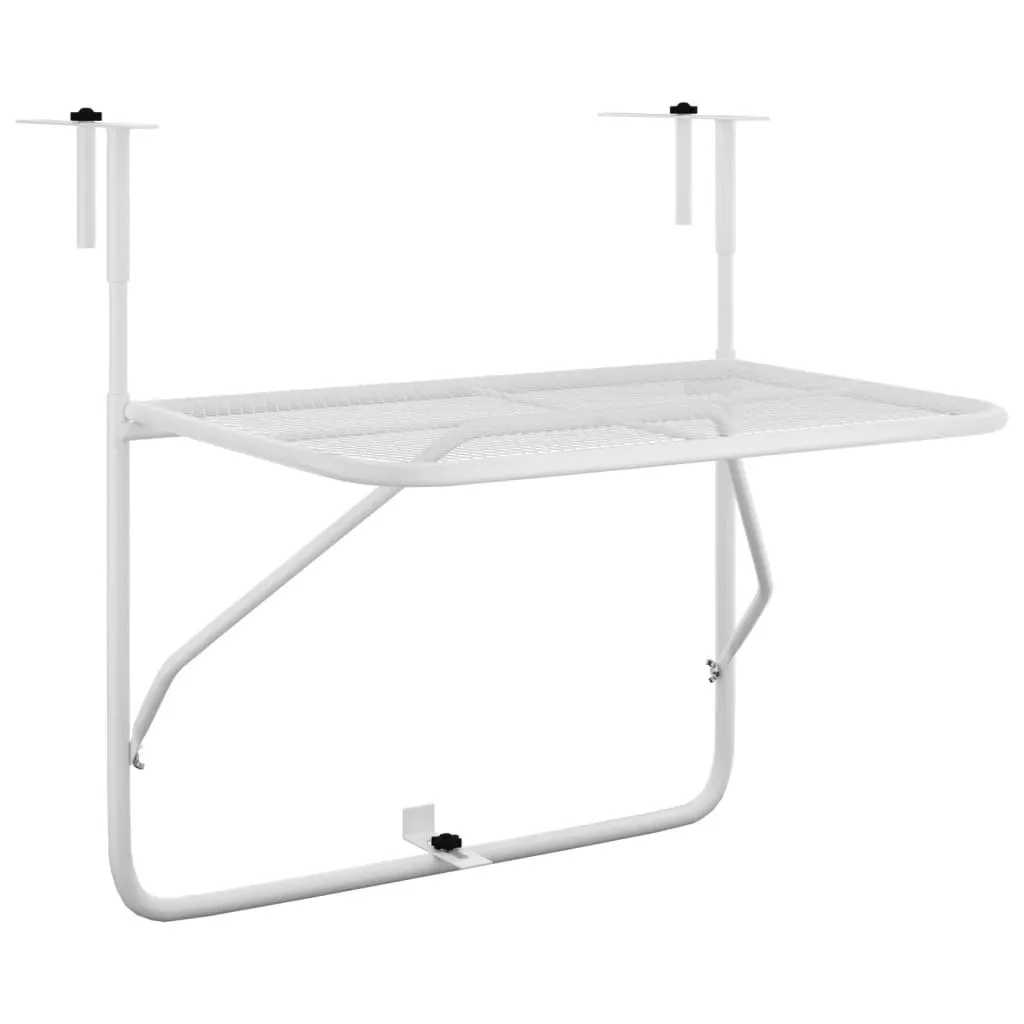 Pratico tavolo da balcone bianco 60x40 cm in acciaio - Tavoli da giardino ,mobili di design 8784353 1parcel - 2