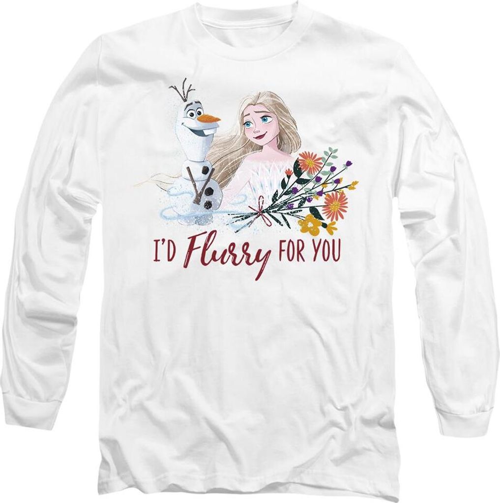 Frozen - "I'd Flurry For You" T-Shirt für Herren/Damen Uni - Valentinstag TV14820 (M) (Weiß)