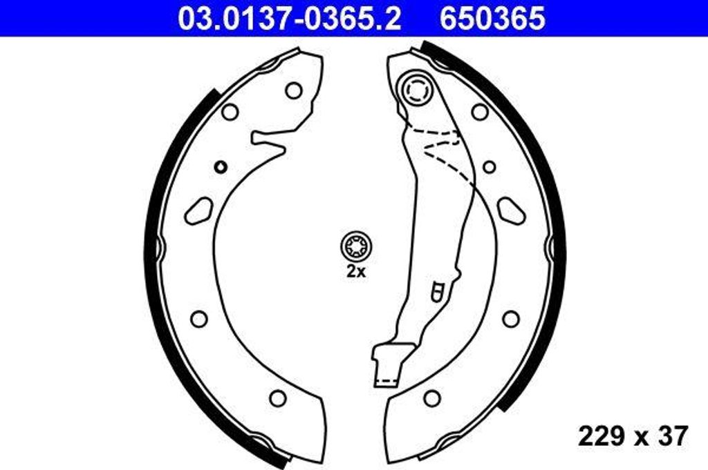 ATE 03.0137-0365.2 Bremsbackensatz OE 449505020 kompatibel mit Avensis