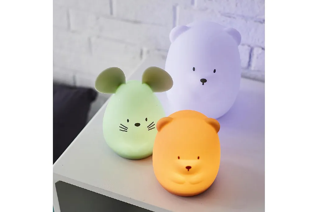 Grande veilleuse ourson 16 cm silicone souple à intensité variable - 5