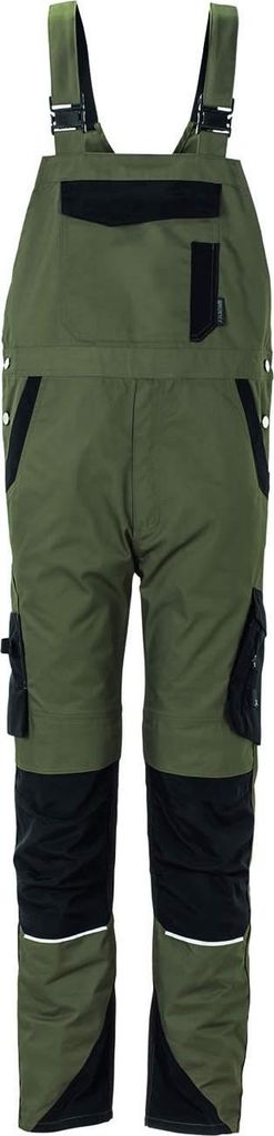 Größe 110 Planam Norit Herren Latzhose  oliv schwarz Modell Produktbild 