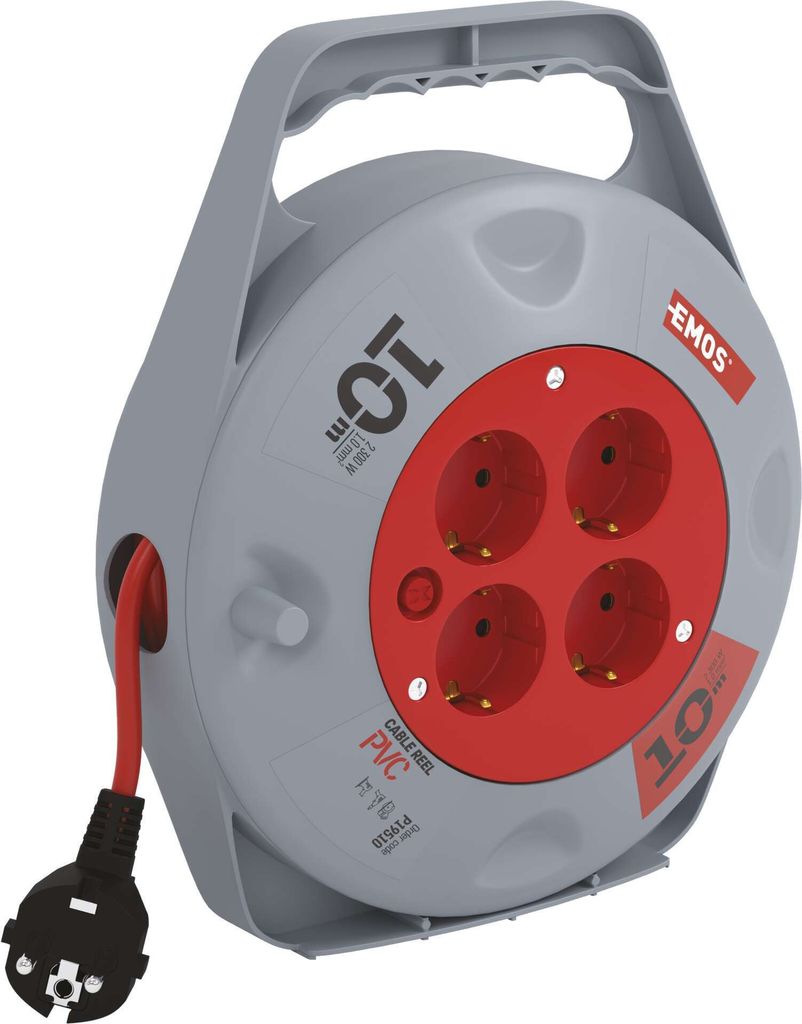 EMOS Mini-Kabeltrommel 10m, 4-fach Kabelbox, Kabelrolle, Produktbild 7