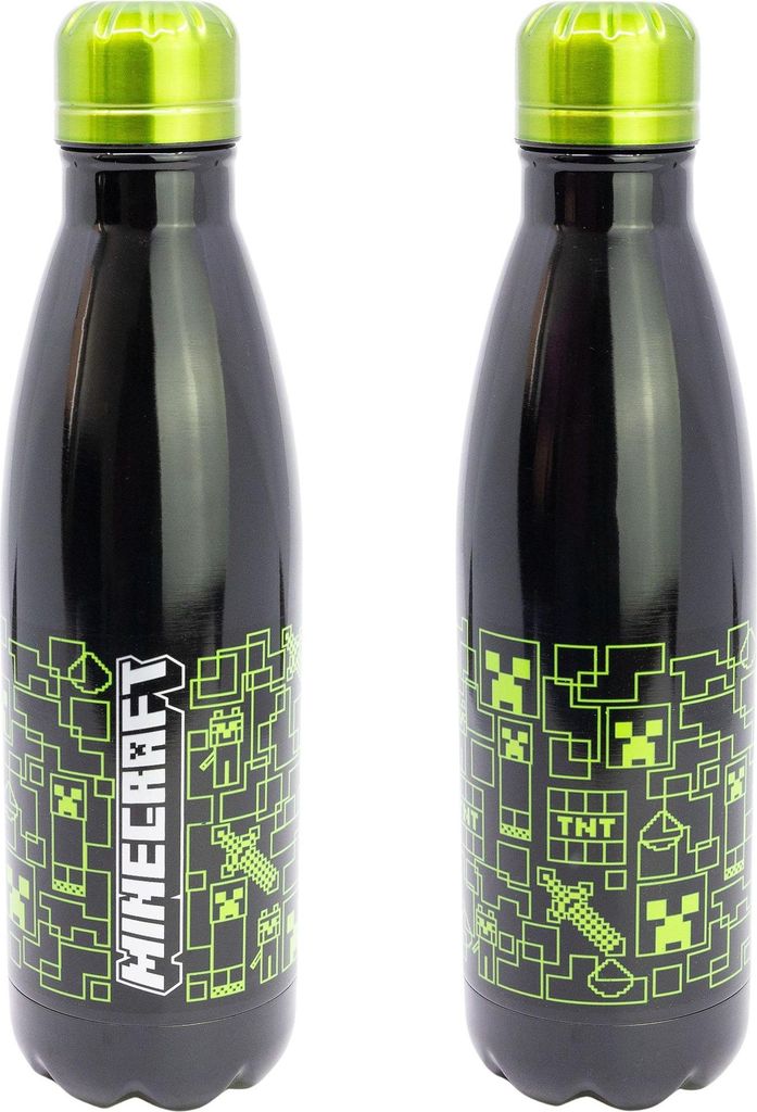 Minecraft Creeper Edelstahl Wasserflasche Trinkflasche Produktbild 