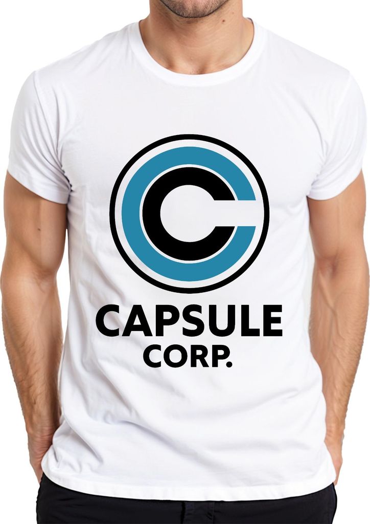 CAPSULE CORP. Logo Anime Fan Geschenk Retro Manga Otaku Herren T-Shirt, Weiß, 3XL