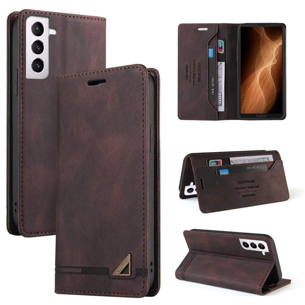 Custodia Viaggio Samsung S22 5G Pelle Vintage Marrone Antiurto - 4