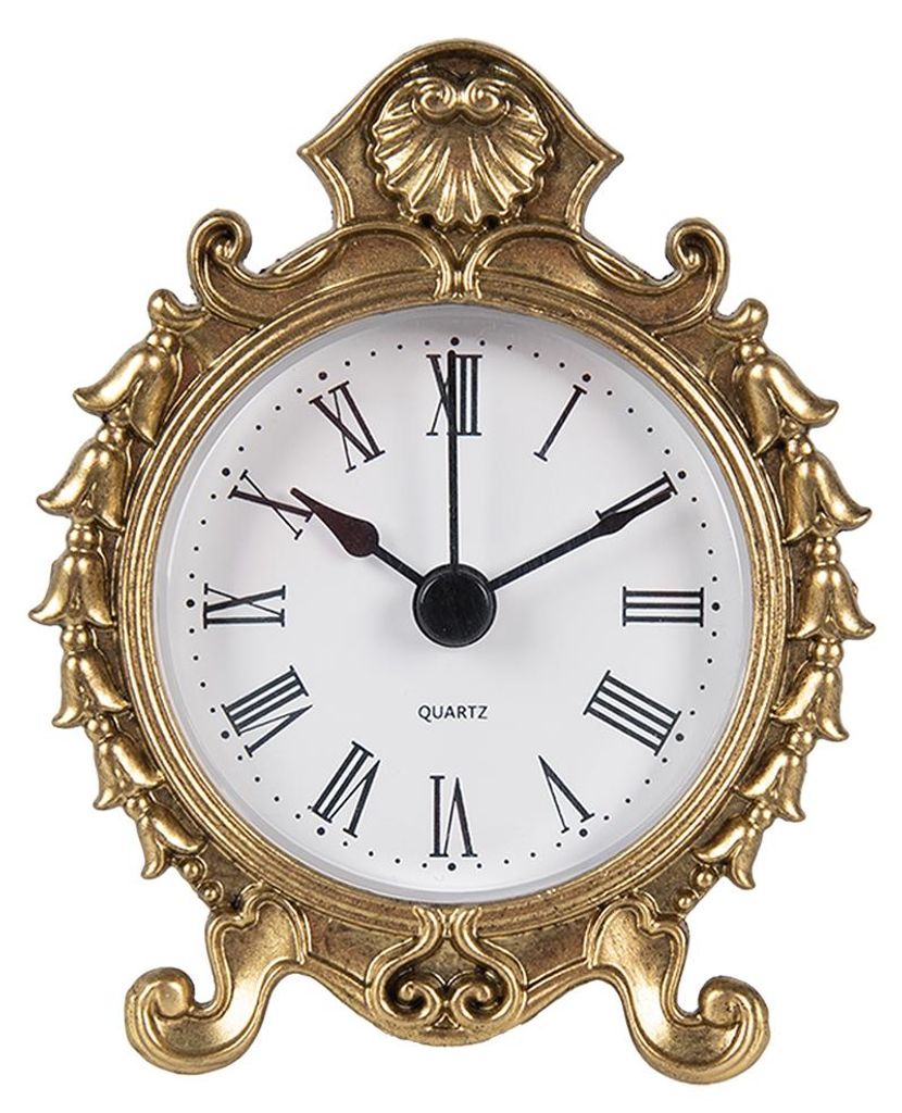 Clayre & Eef Horloge de table 10 cm Couleur or Métal Image du produit 