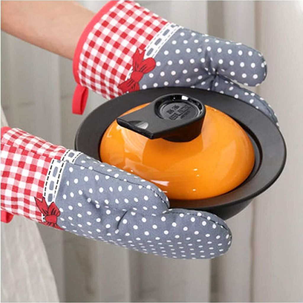 Ofenhandschuhe Paar – Hitzebeständig, 33 Cm Lang, Mit Baumwollfutter & Aufhängehaken (2 Stück)