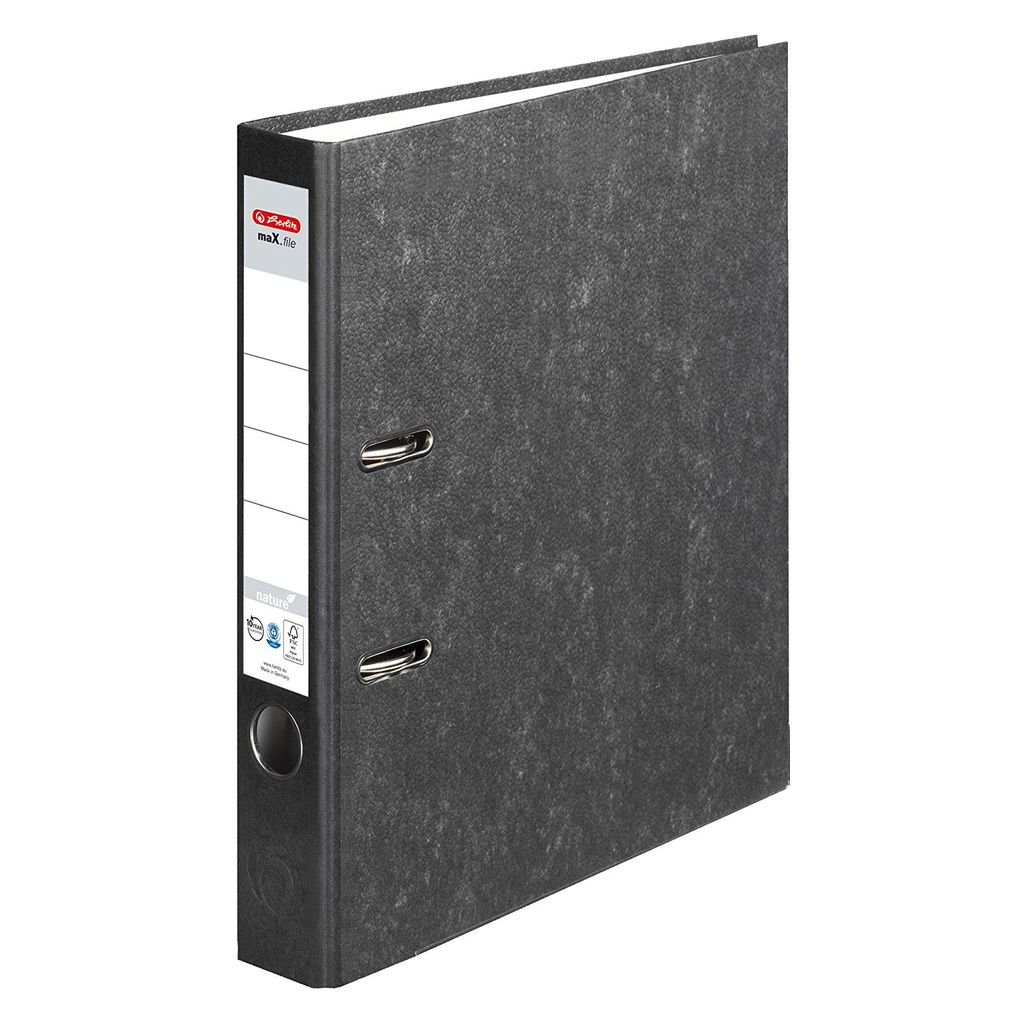 Herlitz Ordner maX.file nature  A4 5cm schwarz  Produktbild 