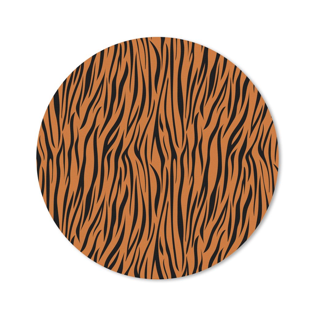 MuchoWow Mauspad Mousepad Tigerdruck - Braun - Schwarz 20x20 cm - Mousepads - Maus Mat - Pad - Mausunterlage - Schreibtischmatte