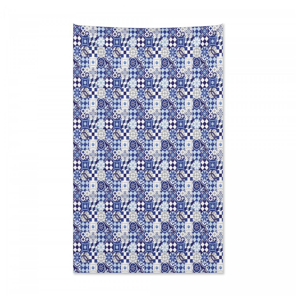 Abakuhaus marokkanisch Wandteppich und Tagesdecke, Geometrische Elemente aus Weiches Mikrofaser Stoff Kein Verblassen Klare Farben Waschbar, 140 x ...