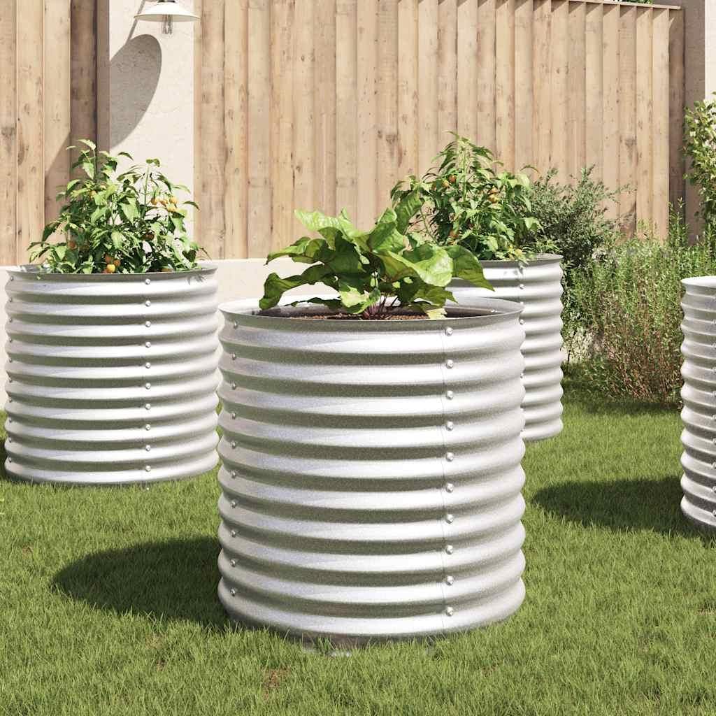 vidaXL Garten-Hochbeet 80x80x81 cm Verzinkter Stahl Silbern Produktbild 