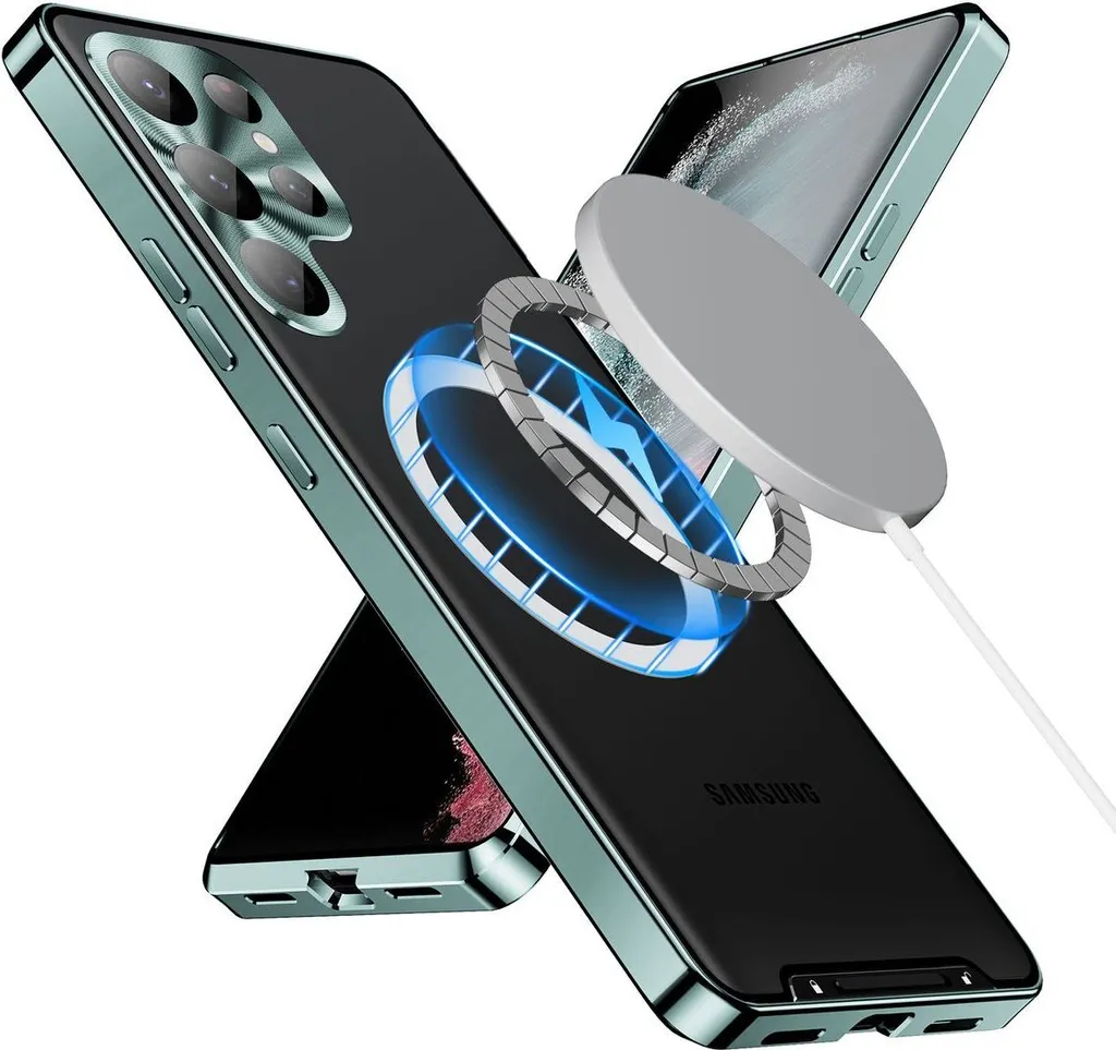 Cover MagSafe Samsung S22 Ultra Metallo - Opaca Verde Militare
