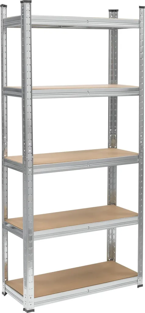 Rayonnage stockage métallique Rebel 150x70x30 Argent avec 5 étagères