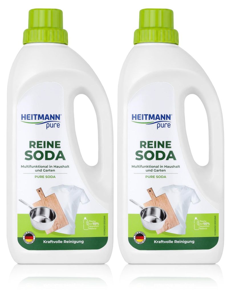 Heitmann pure Reine Soda 1L - Für Haushalt und Garten (2er Pack)