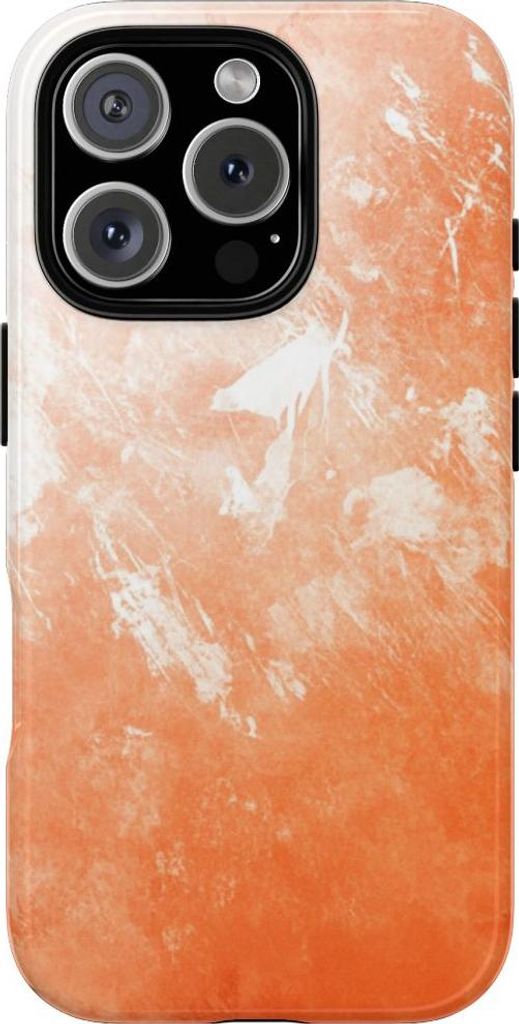 Künstlerische Orangetöne mit Pinselstrich-Optik – Hülle Kompatibel mit iPhone 16 Pro