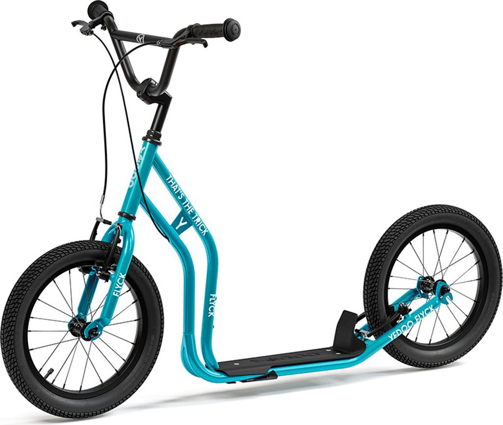 Scooter Yedoo Flyck für Kinder ab 8 Jahren, mit Luftreifen 16/16 und Ständer Blau