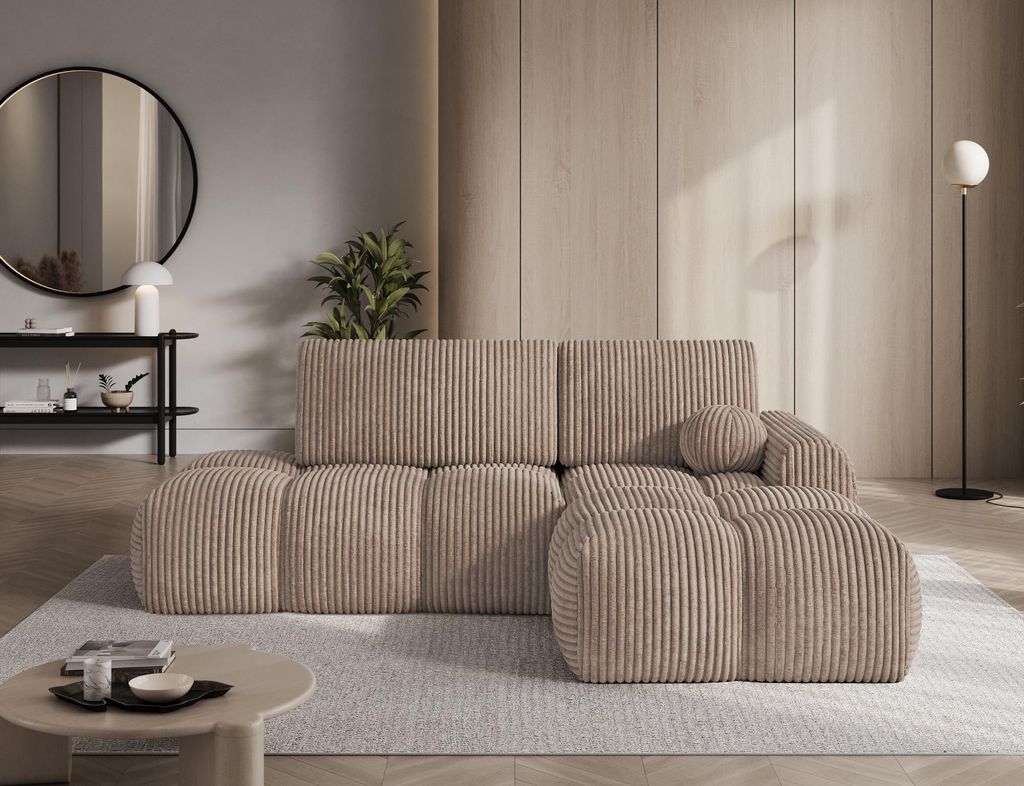 Ecksofa Couchgarnitur Vittario – modernes Design mit Schlaffunktion und Bettkasten