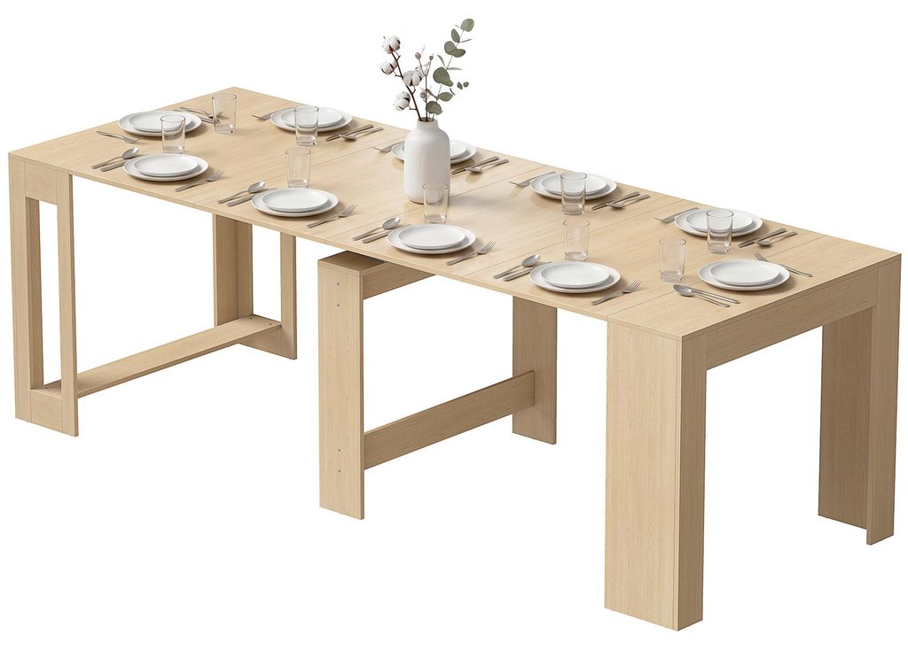 HOMCOM Uitschuifbare eettafel, 48-240 x 90 cm, eettafel Productafbeelding 
