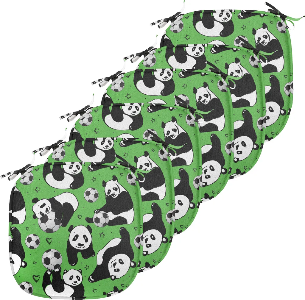 ABAKUHAUS Galettes de Chaise Panda Foot, Lot de 6 Coussins 40x40 cm