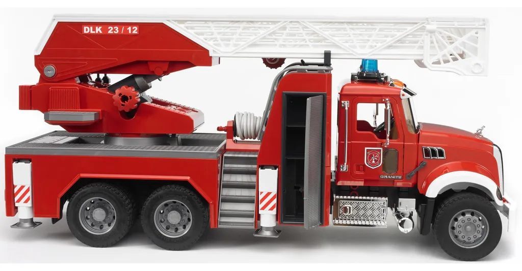 Camion de pompier Bruder MACK Granite incassable avec grande échelle - 3