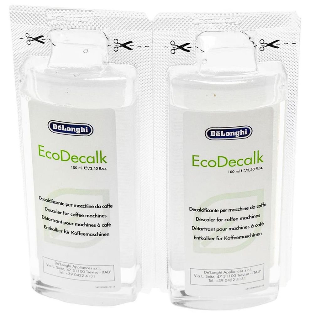 DeLonghi AS00006358 (=5513296011) Entkalker 2x100ml für Kaffeemaschinen, Kaffeevollautomaten