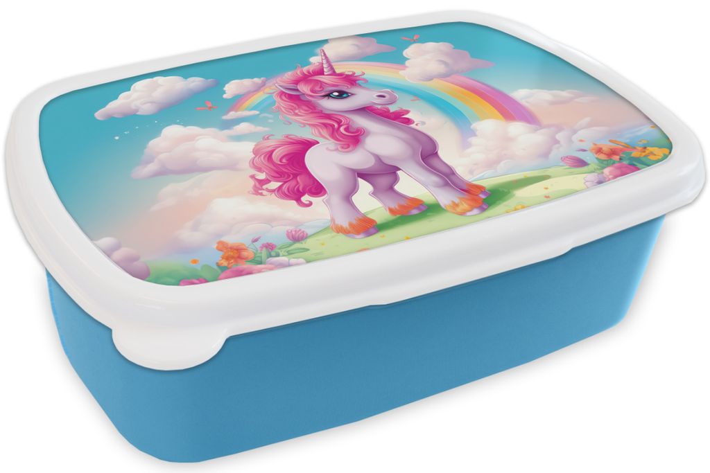 KitchenYeah® Lunchbox Brotzeit Brotdose 17x11 cm Einhorn - Produktbild 