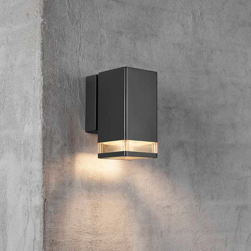 Nordlux ELM Down Wandleuchte Schwarz GU10 Außenleuchte