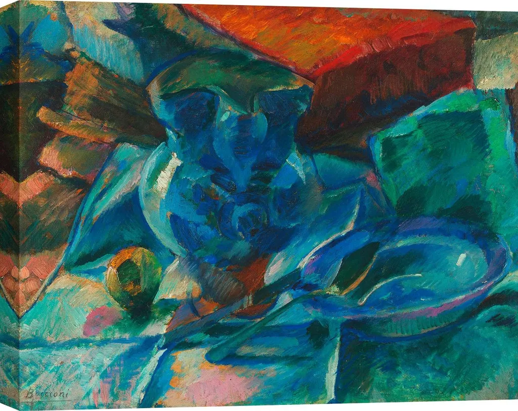 Umberto Boccioni - Nature morte avec vaisselle et fruits - Toile 120x90cm
