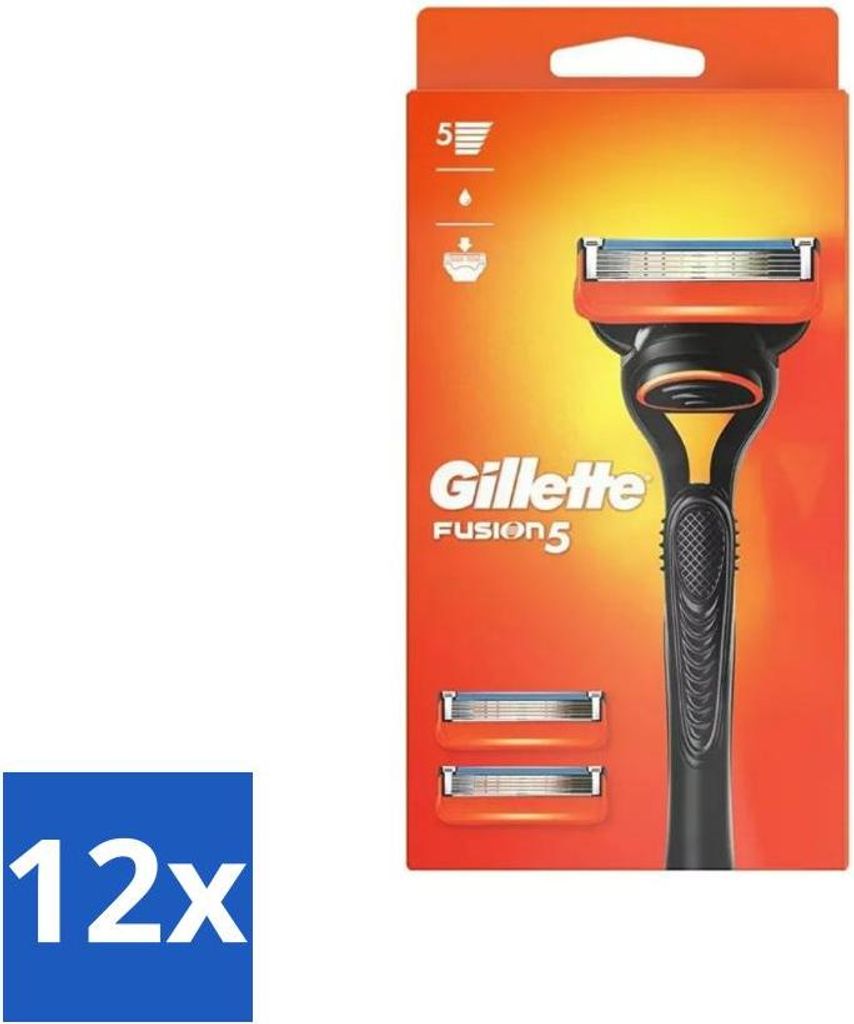 Gillette Fusion 5 Rasierklingen – Ergonomisches Design – 2 Ersatzklingen - Vorteilspack - 12 Stücke