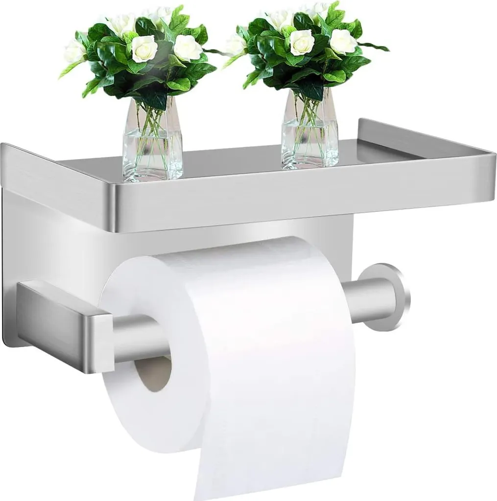 Support Papier WC pour Salle de Bains et Cuisine en Acier Inox Argenté