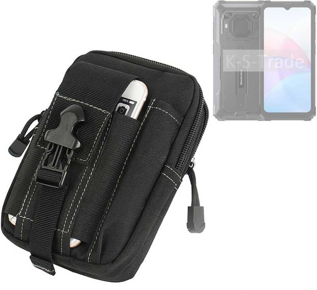 K-S-Trade Gürtel Tasche kompatibel mit Blackview BV6200 Gürteltasche Holster Schutz Hülle Handy Hülle Smartphone outdoor Handy-Hülle schwarz
