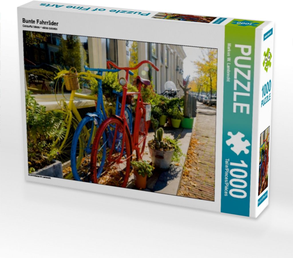 CALVENDO Puzzle Bunte Fahrräder 1000 Teile Puzzle quer | 1000 Teile Lege-Größe 64x48cm Foto-Puzzle für glückliche Stunden